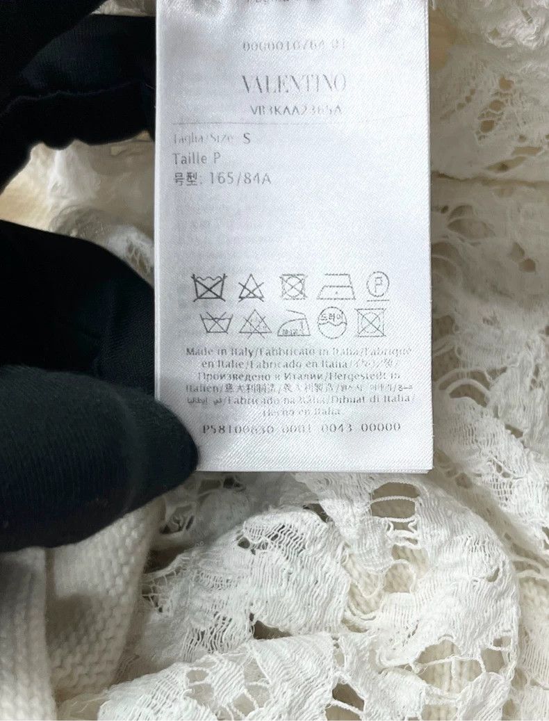 Valentino Valentino White Lace Wool Knit Cardigan Size US S / EU 44-46 / 1 - 4 Thumbnail