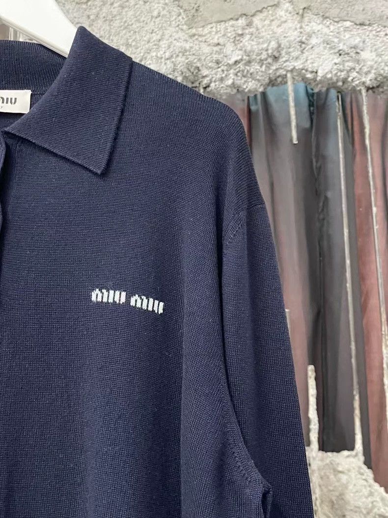 Prada MiuMiu New Navy Blue Long Sleeve Polo Size US XXL / EU 58 / 5 - 5 Thumbnail