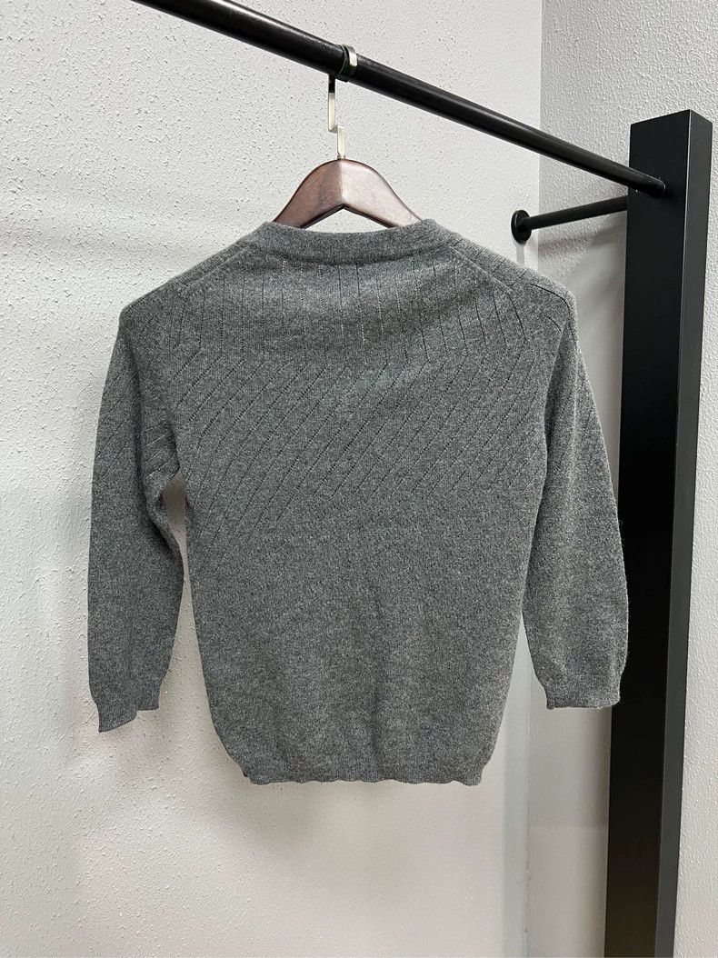 Chanel Chanel Gray Twill Neck Button Sweater Size US M / EU 48-50 / 2 - 2 Thumbnail