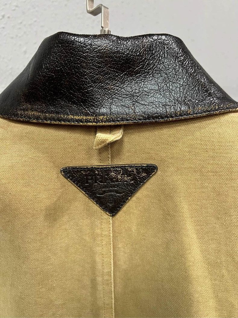 Prada Prada Light Brown Work Jacket with Leather Collar Size US S / EU 44-46 / 1 - 4 Thumbnail