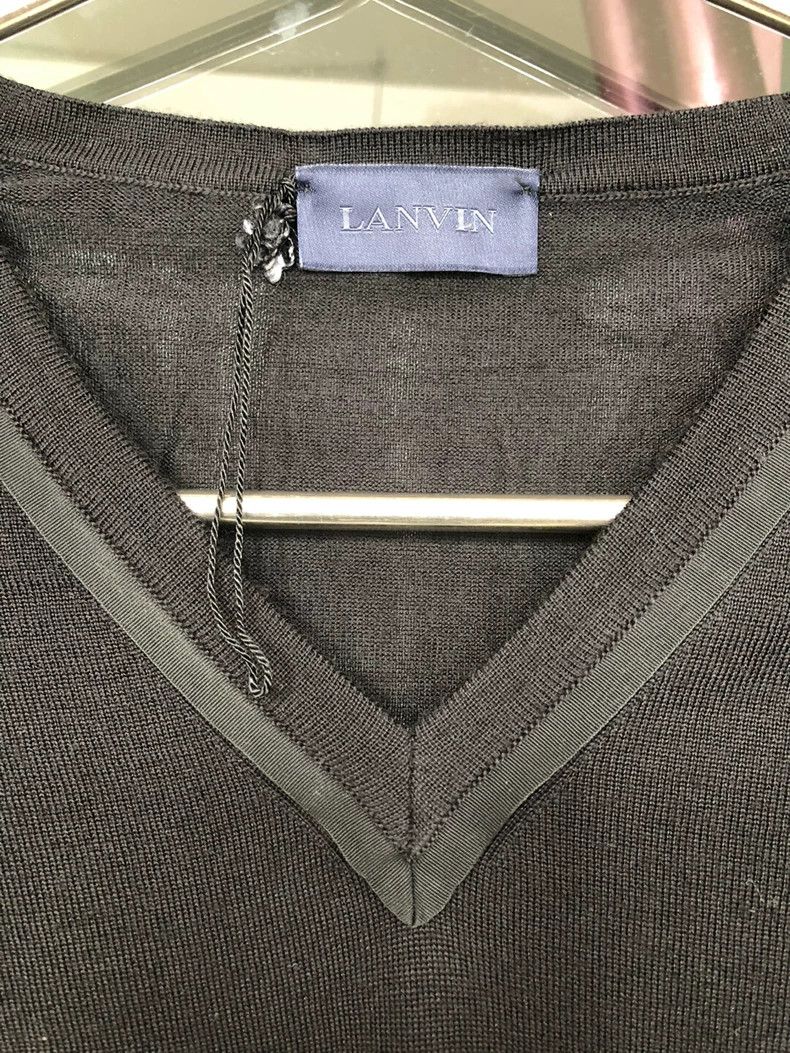 Ermenegildo Zegna Lanvin Zegna Wool Sweater Black V-Neck Size US M / EU 48-50 / 2 - 3 Thumbnail