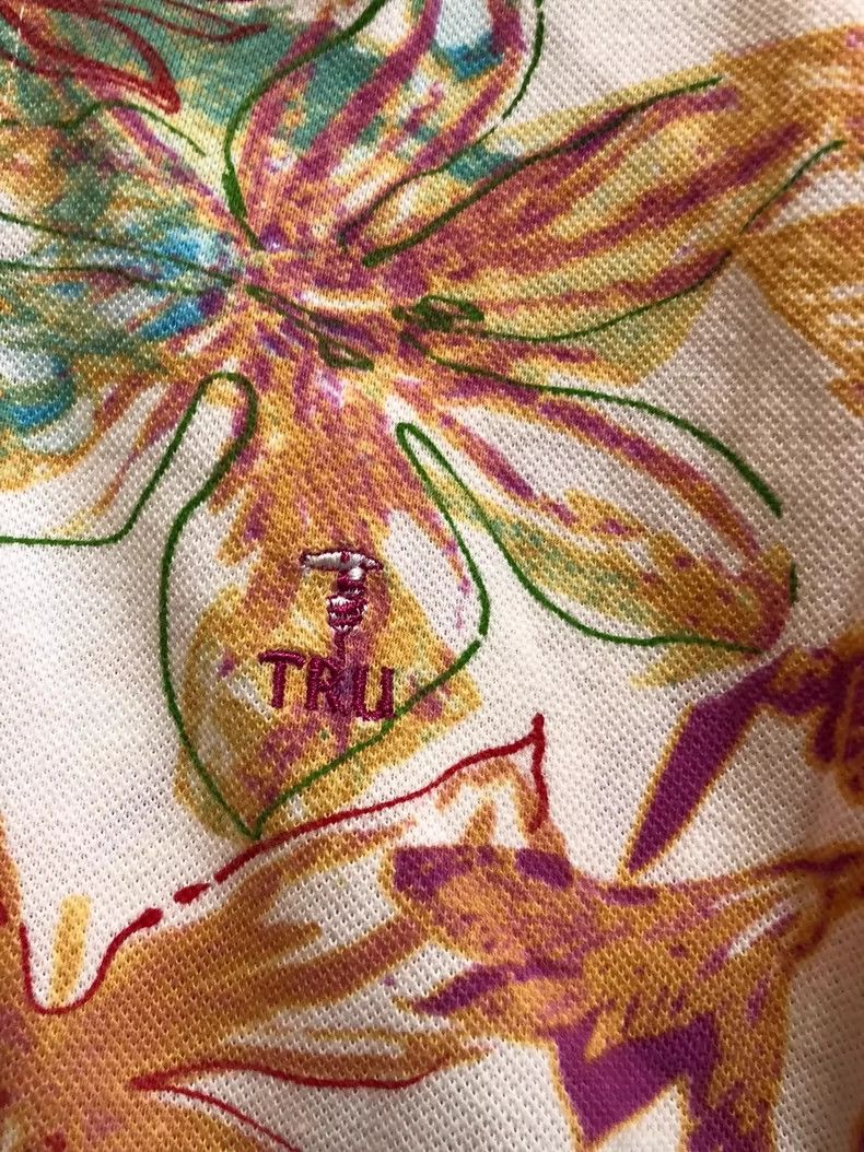 Emporio Armani Trussardi Cotton Polo Shirt with Floral Design Size US L / EU 52-54 / 3 - 4 Thumbnail