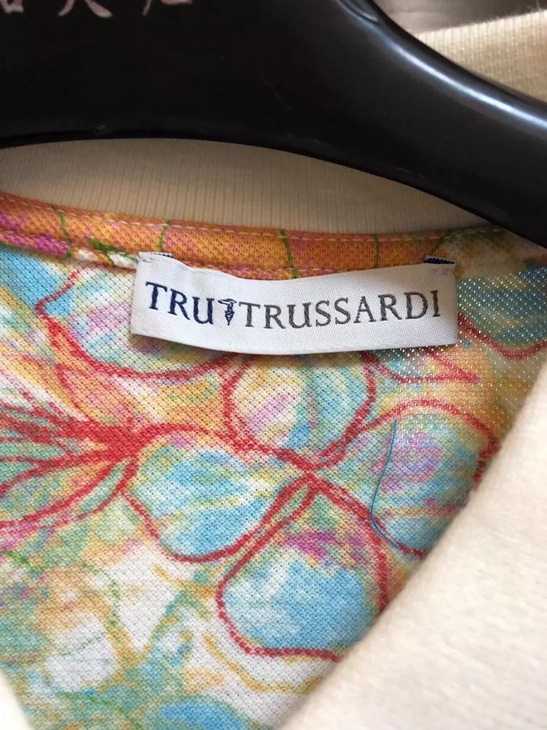 Emporio Armani Trussardi Cotton Polo Shirt with Floral Design Size US L / EU 52-54 / 3 - 3 Thumbnail
