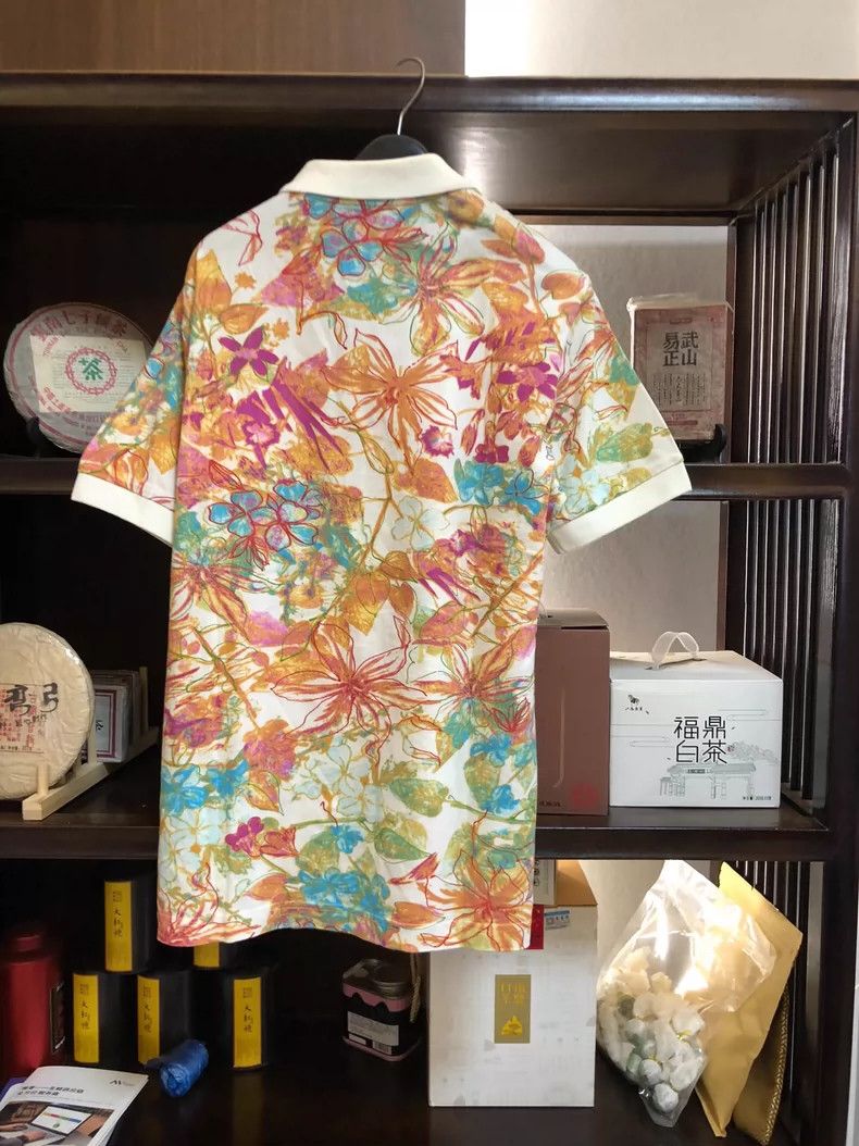 Emporio Armani Trussardi Cotton Polo Shirt with Floral Design Size US L / EU 52-54 / 3 - 2 Thumbnail