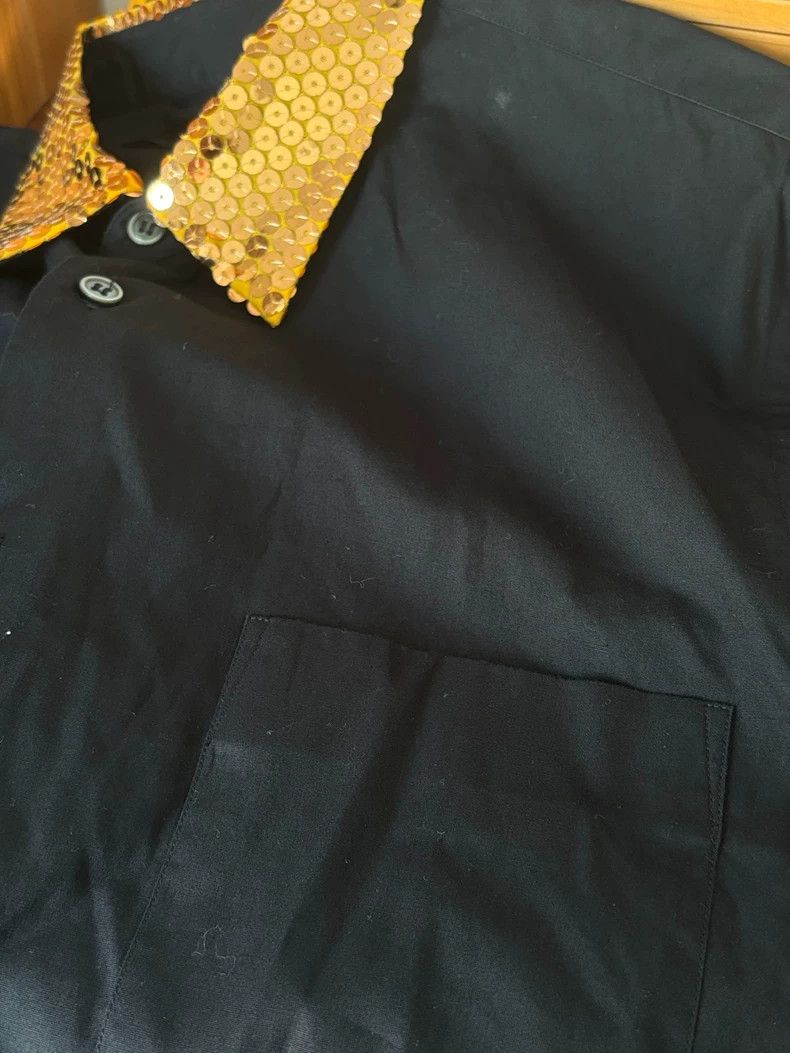 Comme des Garcons Black Long Sleeve Shirt with Yellow Collar Size US S / EU 44-46 / 1 - 4 Thumbnail