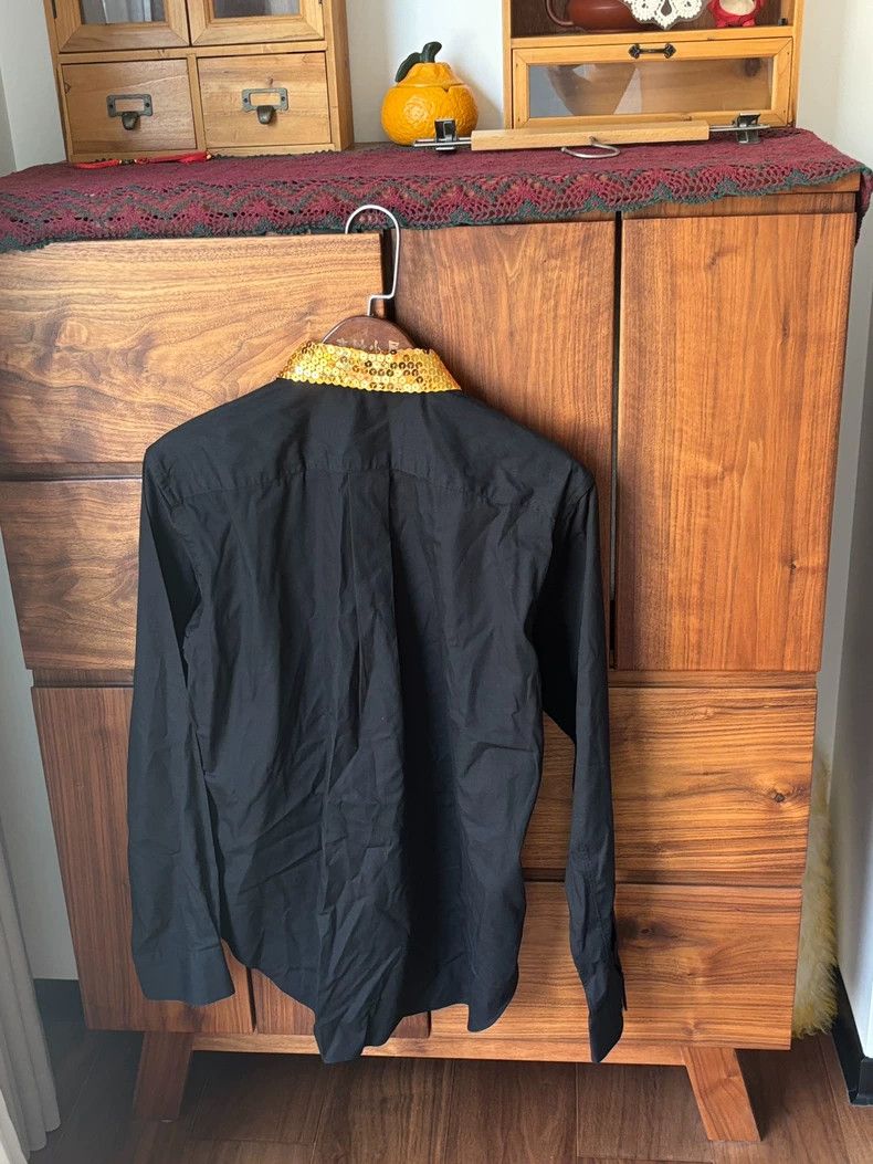 Comme des Garcons Black Long Sleeve Shirt with Yellow Collar Size US S / EU 44-46 / 1 - 2 Thumbnail