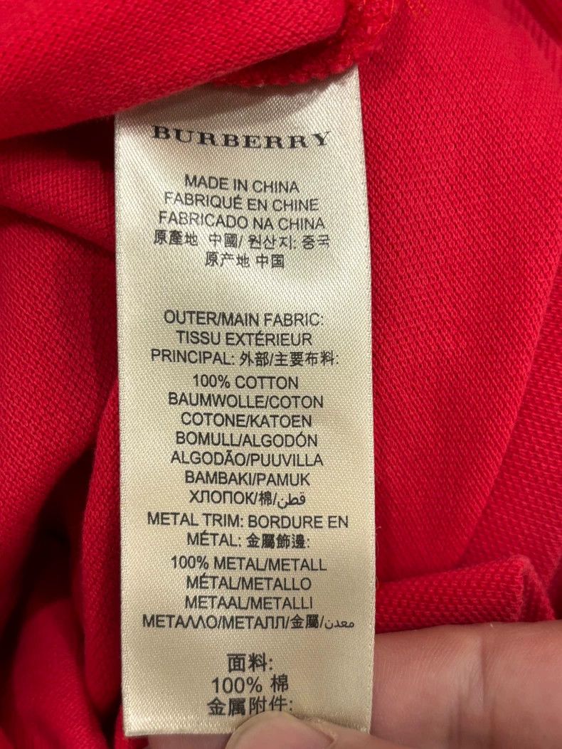 Burberry Burberry Red Short Sleeve Polo Shirt Size US XL / EU 56 / 4 - 7 Thumbnail