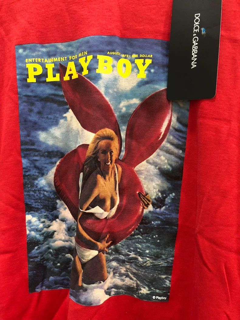 Dolce & Gabbana Dolce & Gabbana Red T-Shirt Playboy Series Size US L / EU 52-54 / 3 - 4 Thumbnail