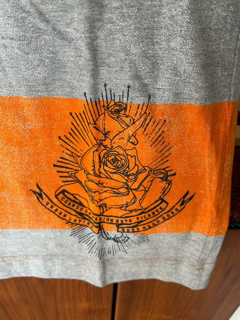Emporio Armani Boss Short Sleeve T-Shirt with Orange Stripes Size US M / EU 48-50 / 2 - 3 Thumbnail