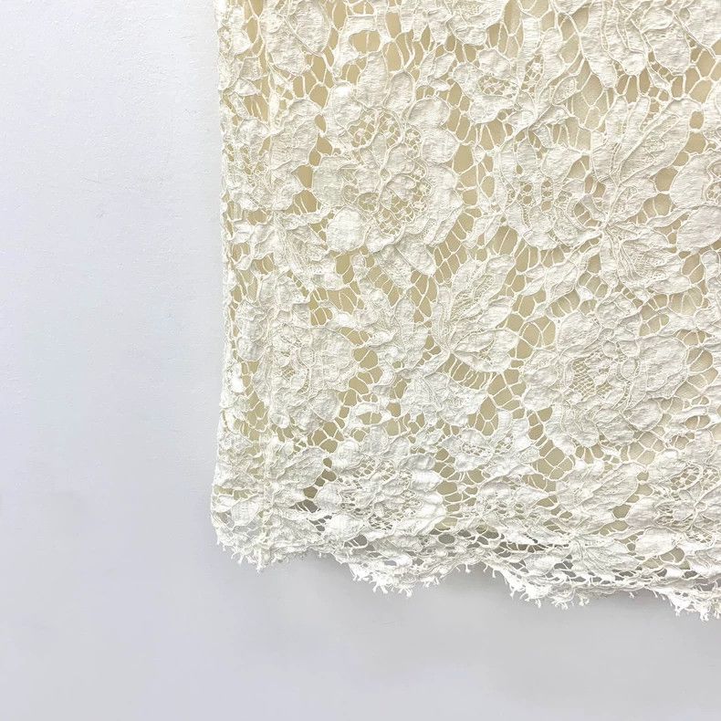 Valentino Valentino Beige Lace Short Sleeve Dress Size L / US 10 / IT 46 - 5 Thumbnail