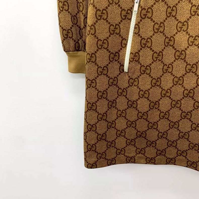 Gucci Gucci Brown Stripe Logo Half-Zip Long Sleeve Dress Size M / US 6-8 / IT 42-44 - 5 Thumbnail