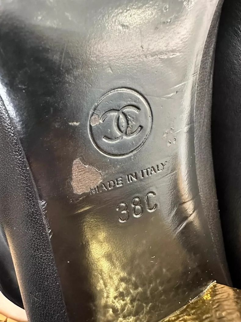 Chanel Chanel Black High Heel Shoes with Logo Size US 10 / EU 43 - 7 Thumbnail