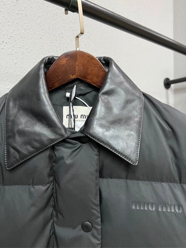 Miu Miu MiuMiu Padded Jacket with Leather Collar Size US S / EU 44-46 / 1 - 3 Thumbnail