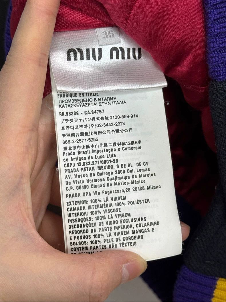 Miu Miu MiuMiu Wool Baseball Jacket with Logo Size US M / EU 48-50 / 2 - 4 Thumbnail