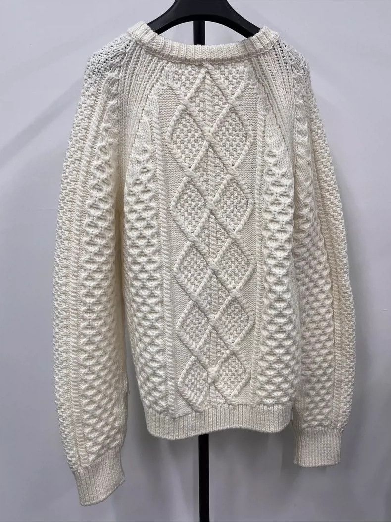 Dior Dior Men's White Knit Long Sleeve Sweater Size US M / EU 48-50 / 2 - 2 Thumbnail