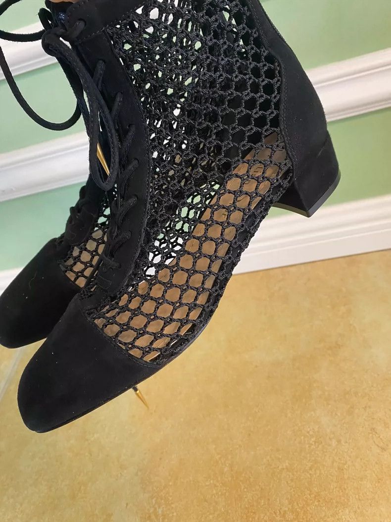 Dior Dior Black Mesh Cut-Out Short Boots Size US 10 / EU 43 - 4 Thumbnail