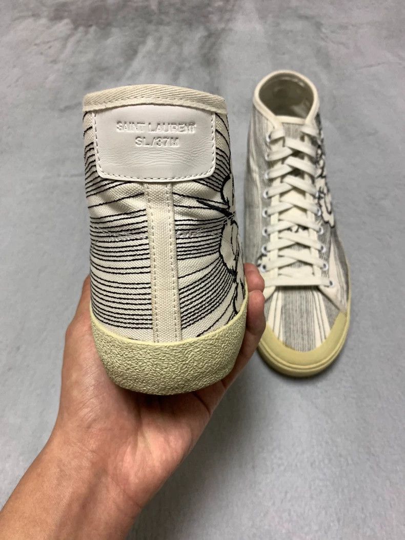 Yves Saint Laurent Saint Laurent High-top Sneakers with Embroidery Size US 10 / EU 43 - 3 Thumbnail