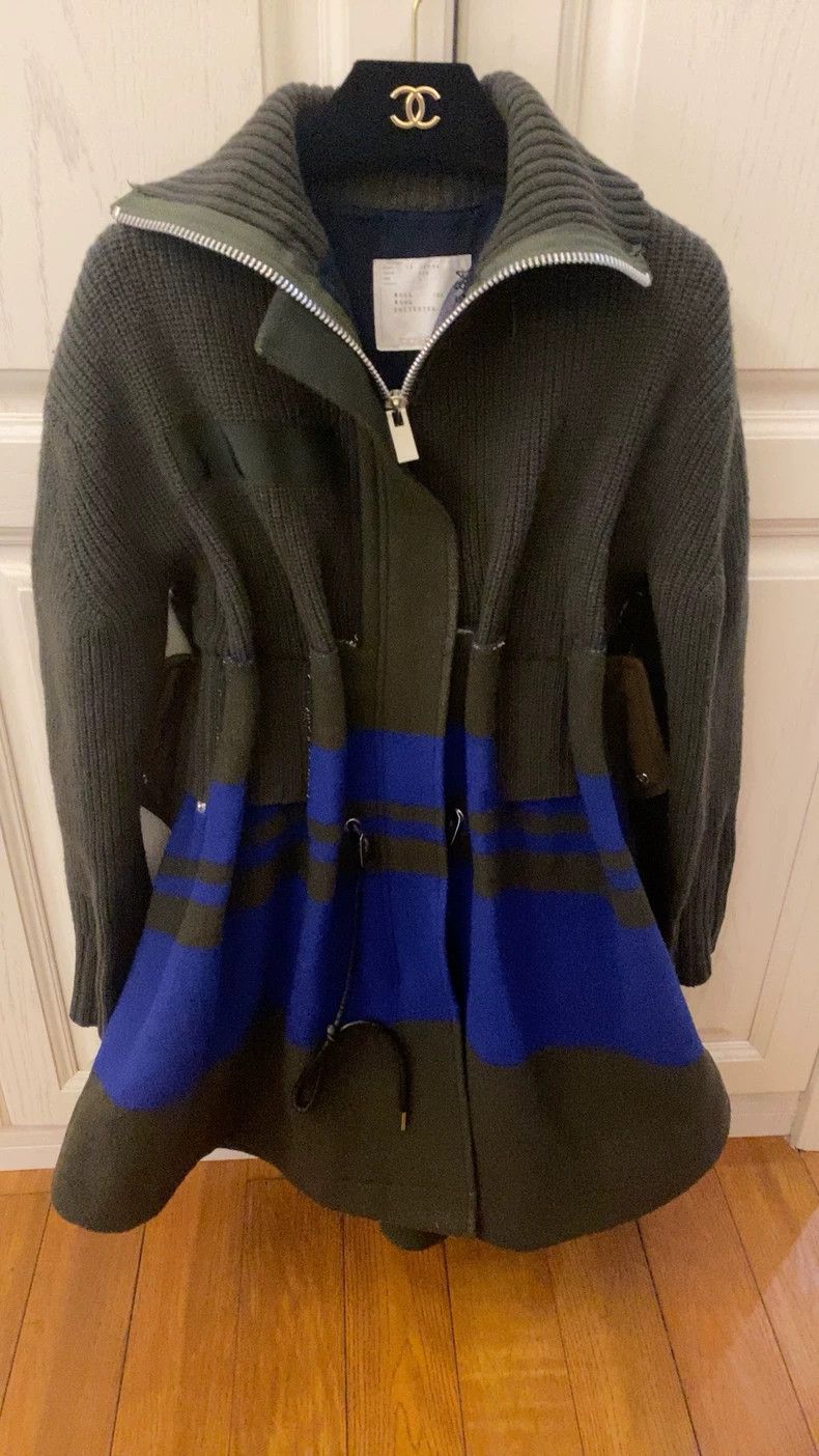 Sacai Sacai Mixed Fabric Coat with Hood Size US M / EU 48-50 / 2 - 2 Thumbnail