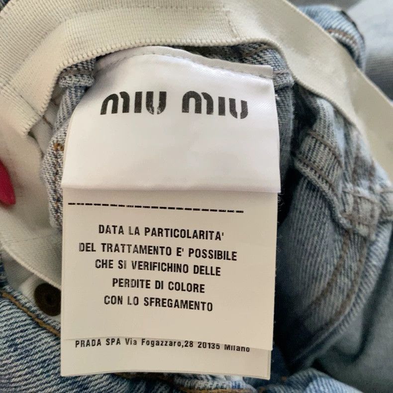 Prada Miu Miu Classic Denim Pants with Elastic Waist Size 22" - 5 Thumbnail