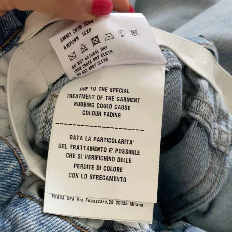 Prada Miu Miu Classic Denim Pants with Elastic Waist Size 22" - 6 Thumbnail