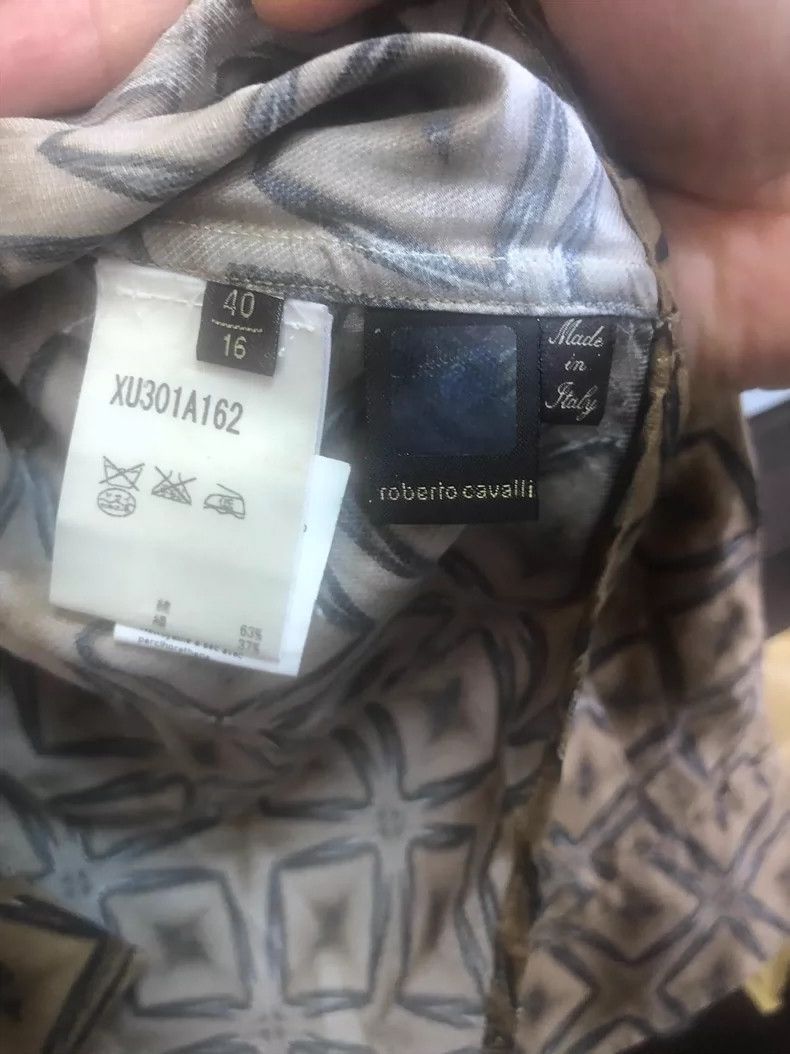 Roberto Cavalli Cavalli Silk Shirt with Geometric Patterns Size US L / EU 52-54 / 3 - 4 Thumbnail