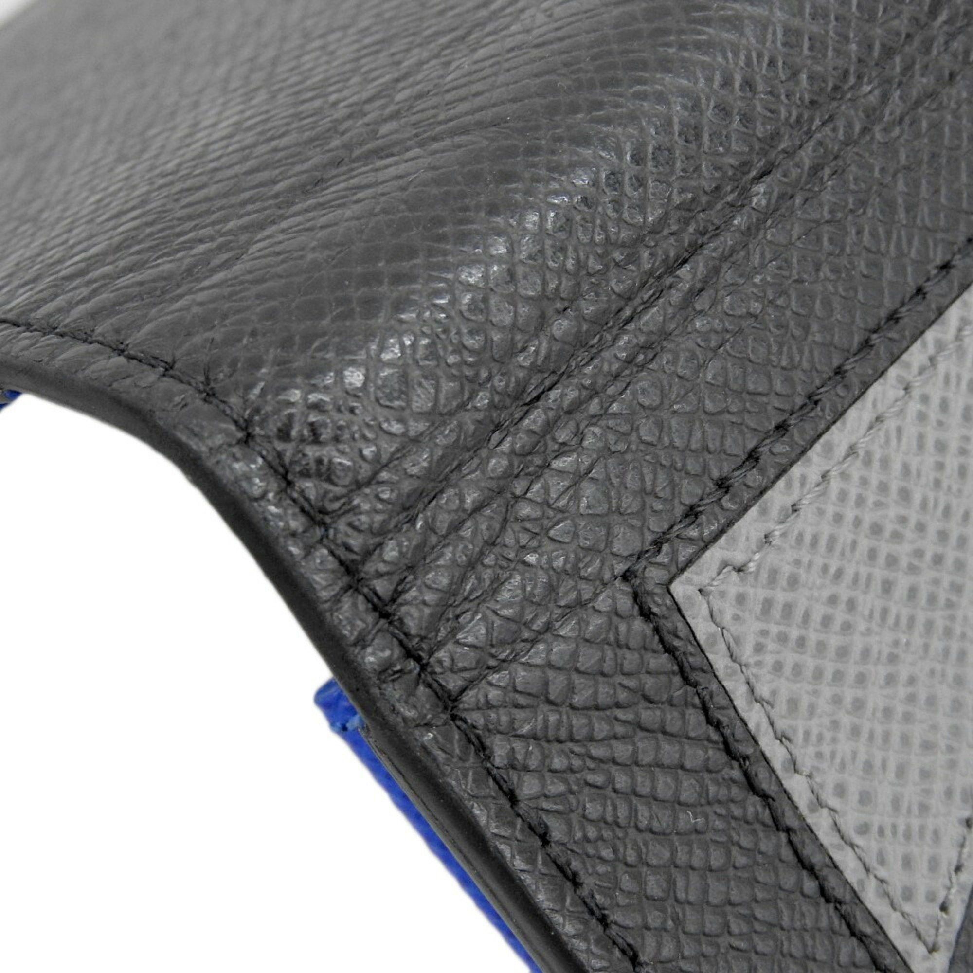 Louis Vuitton Louis Vuitton Taiga Portefeuille Brazza M30791 Bi-fold long wallet Leather Black x Blue V-shape Size ONE SIZE - 6 Thumbnail
