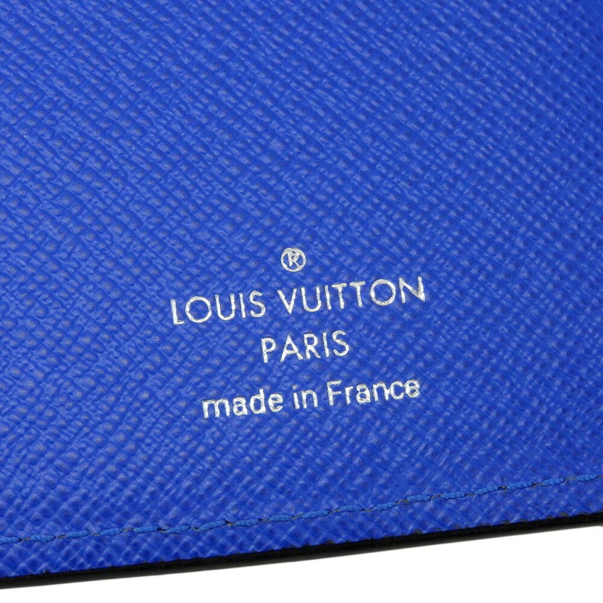 Louis Vuitton Louis Vuitton Taiga Portefeuille Brazza M30791 Bi-fold long wallet Leather Black x Blue V-shape Size ONE SIZE - 10 Thumbnail