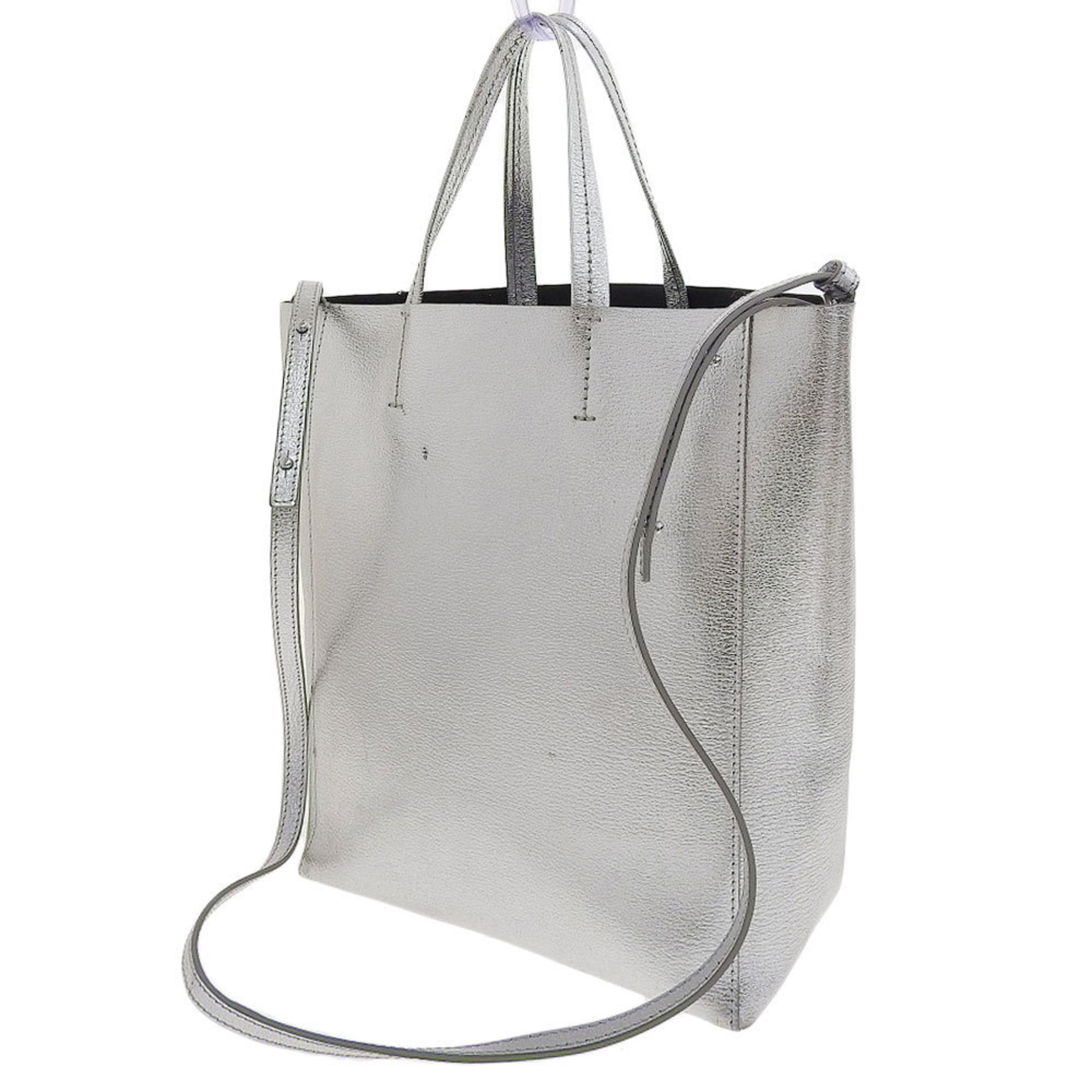 Celine CELINE Vertical Cabas Small Handbag Shoulder Bag Silver Size ONE SIZE - 2 Thumbnail