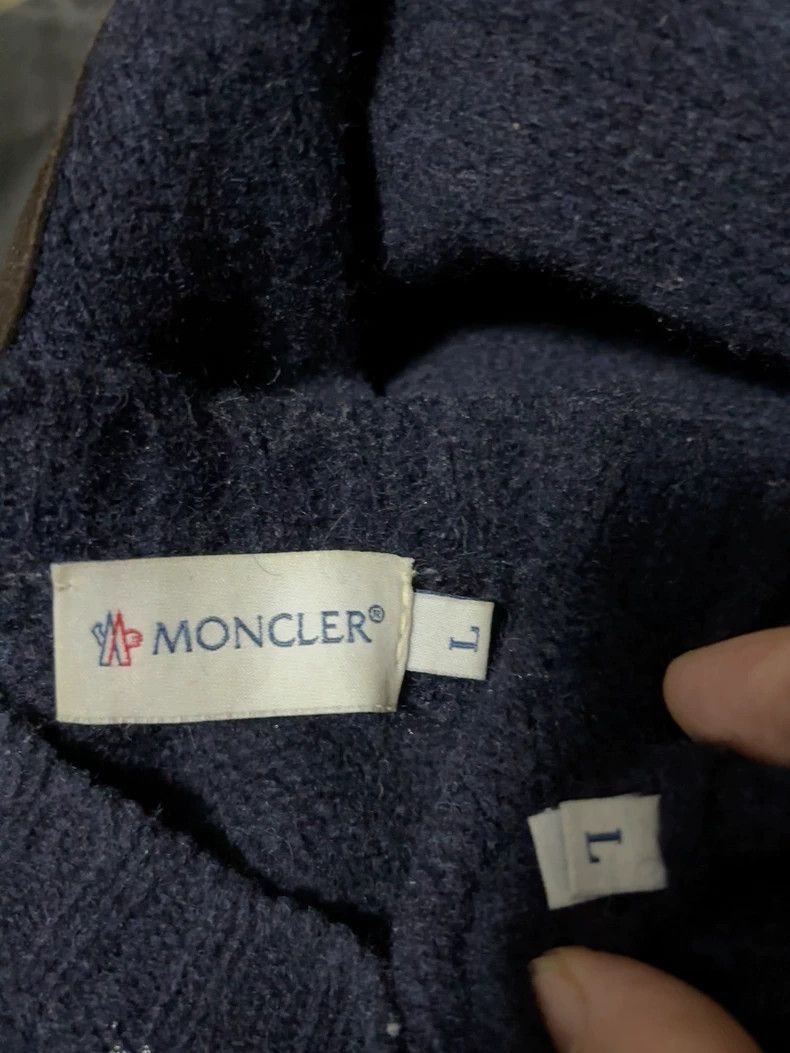 Moncler Moncler Wool Sweater with Leather Details Size US L / EU 52-54 / 3 - 5 Thumbnail