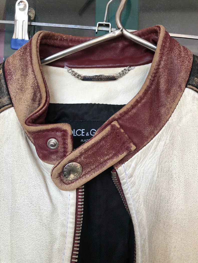 Dolce & Gabbana DG Motorcycle Leather Jacket with Vintage Finish Size US L / EU 52-54 / 3 - 3 Thumbnail