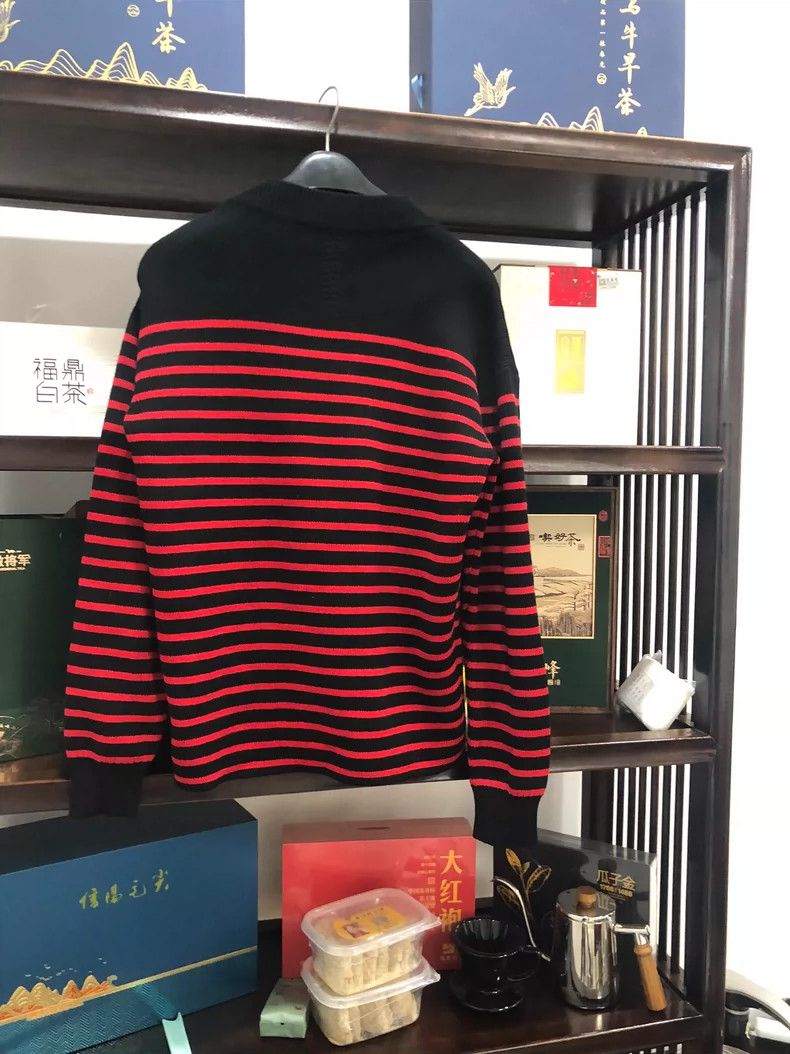 Saint Laurent Paris SLP Striped Sweater with Button Details Size US L / EU 52-54 / 3 - 2 Thumbnail