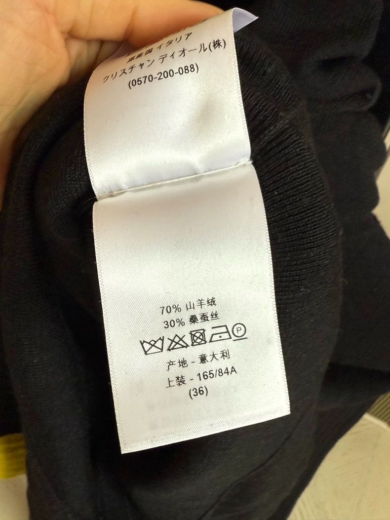 Dior Dior Classic Cashmere Sweater with Yellow Trim Size US S / EU 44-46 / 1 - 5 Thumbnail