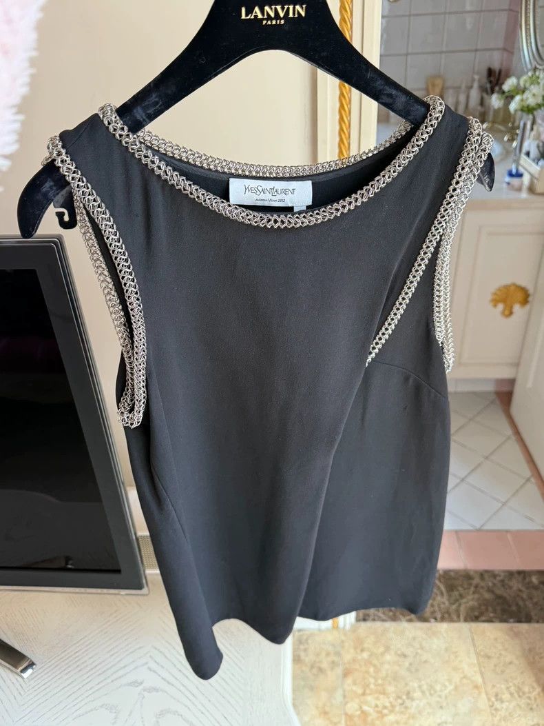 Yves Saint Laurent Yves Saint Laurent Black Vintage Sleeveless Top Size US XS / EU 42 / 0 - 3 Thumbnail