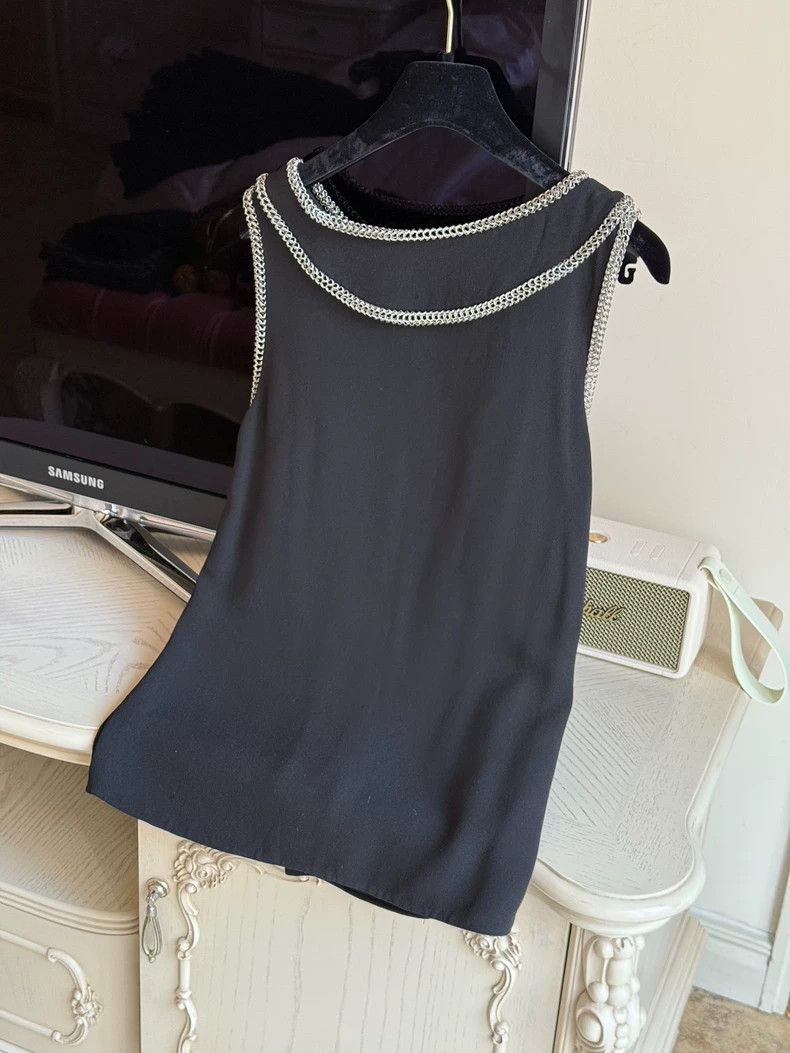 Yves Saint Laurent Yves Saint Laurent Black Vintage Sleeveless Top Size US XS / EU 42 / 0 - 2 Thumbnail