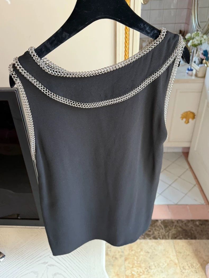 Yves Saint Laurent Yves Saint Laurent Black Vintage Sleeveless Top Size US XS / EU 42 / 0 - 8 Thumbnail