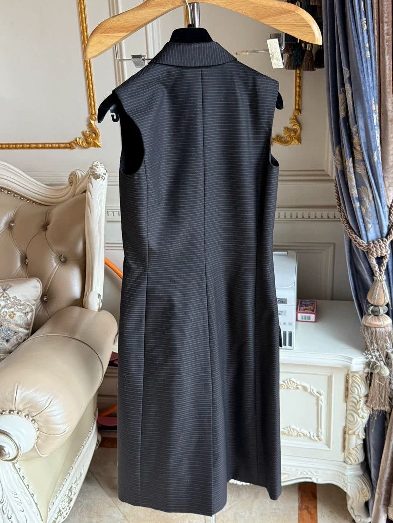 Dior Christian Dior Pinstripe Wool Vest Dress Size US 34 / EU 50 - 5 Thumbnail