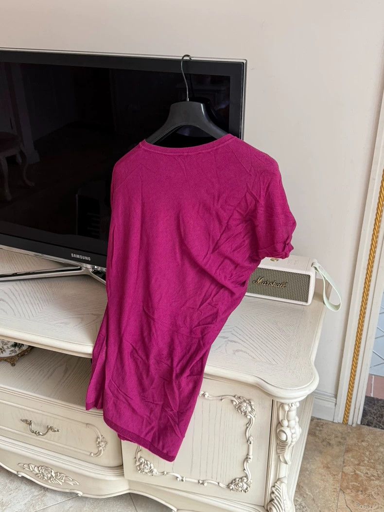 Lanvin Asymmetrical Short Sleeve Knit Top
