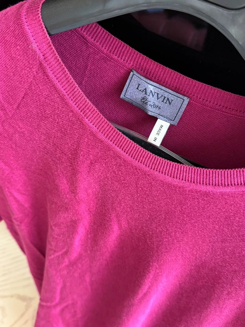 Lanvin Asymmetrical Short Sleeve Knit Top