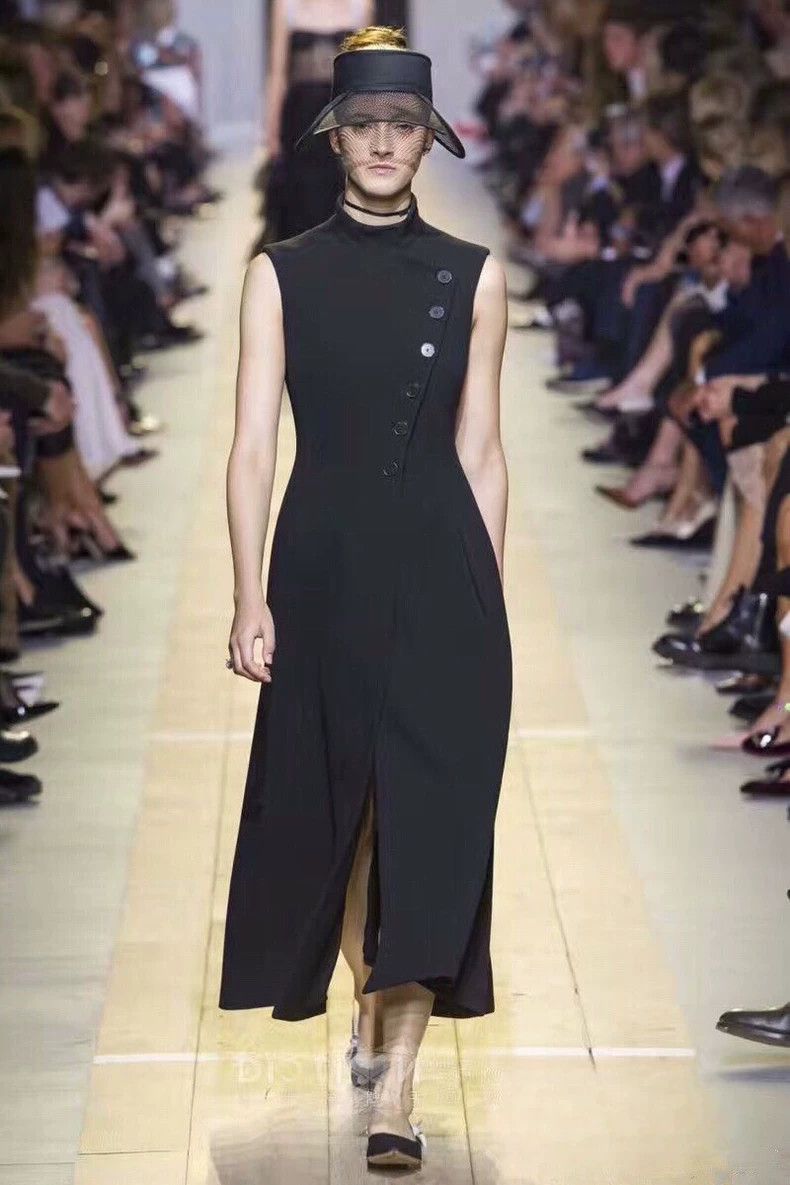 Dior Black Dress with Wool and Silk