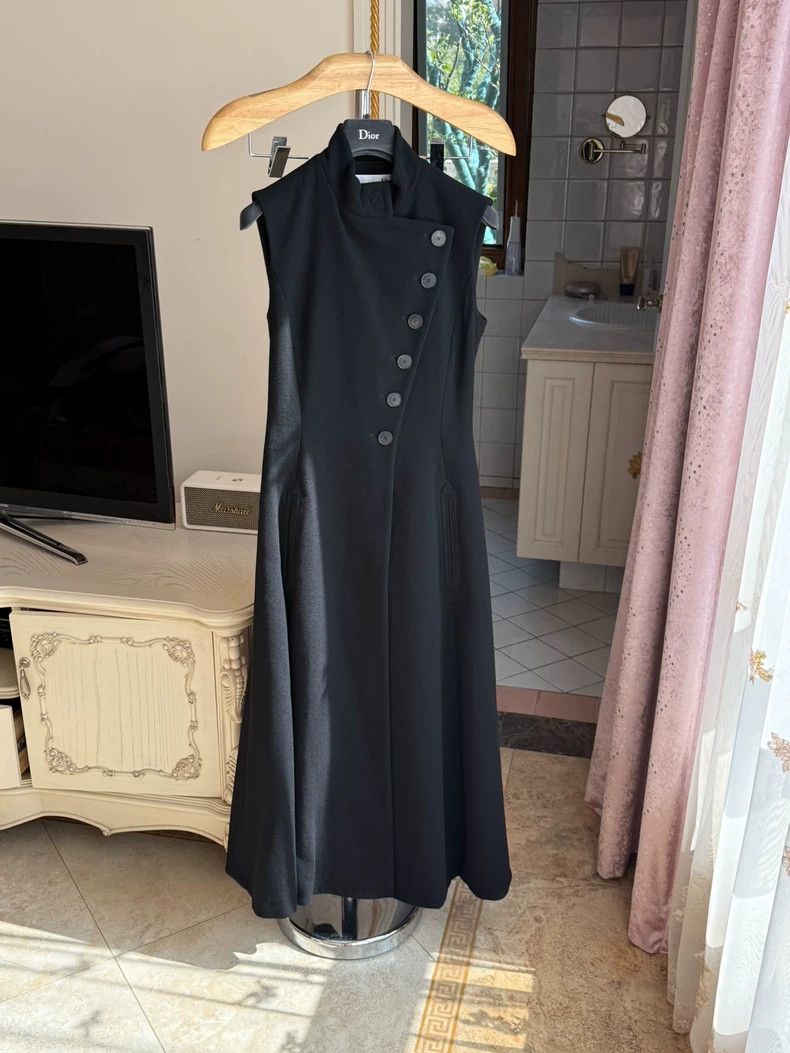 Dior Dior Black Dress with Wool and Silk Size US 34 / EU 50 - 2 Thumbnail