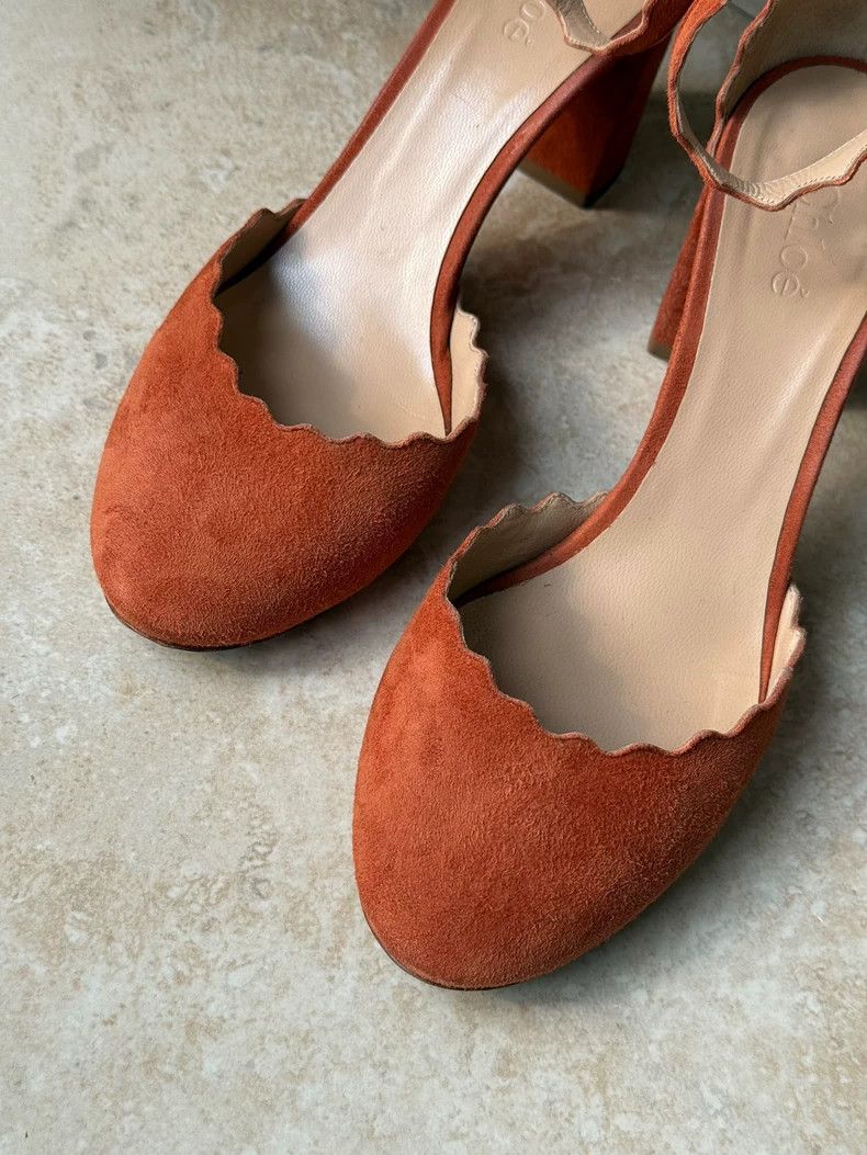Chloe Chloe Petal Shoes in Orange Suede Size US 6.5 / EU 39-40 - 4 Thumbnail
