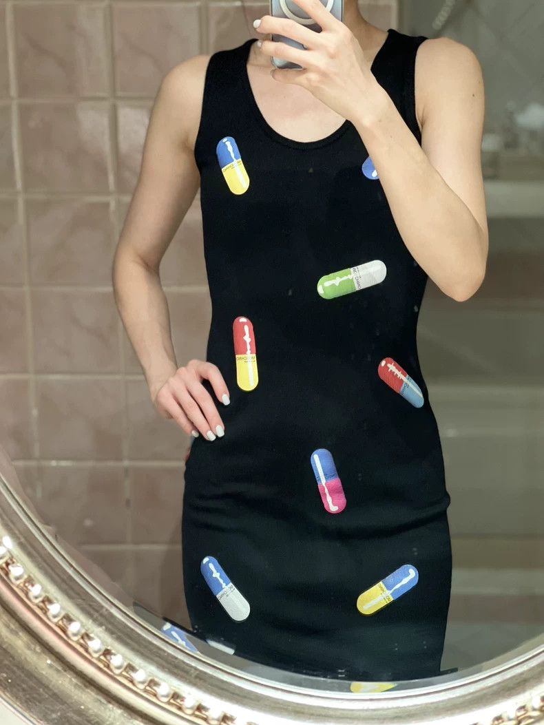 Moschino Moschino Knit Dress with Colorful Capsules Size 22" - 3 Thumbnail