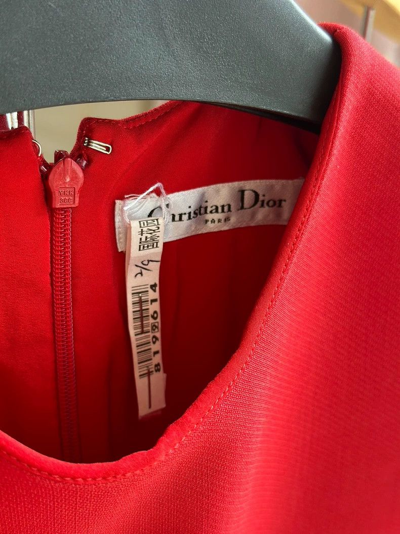 Dior Red Silk Wool Blend Dress by Dior Size US 36 / EU 52 - 6 Thumbnail