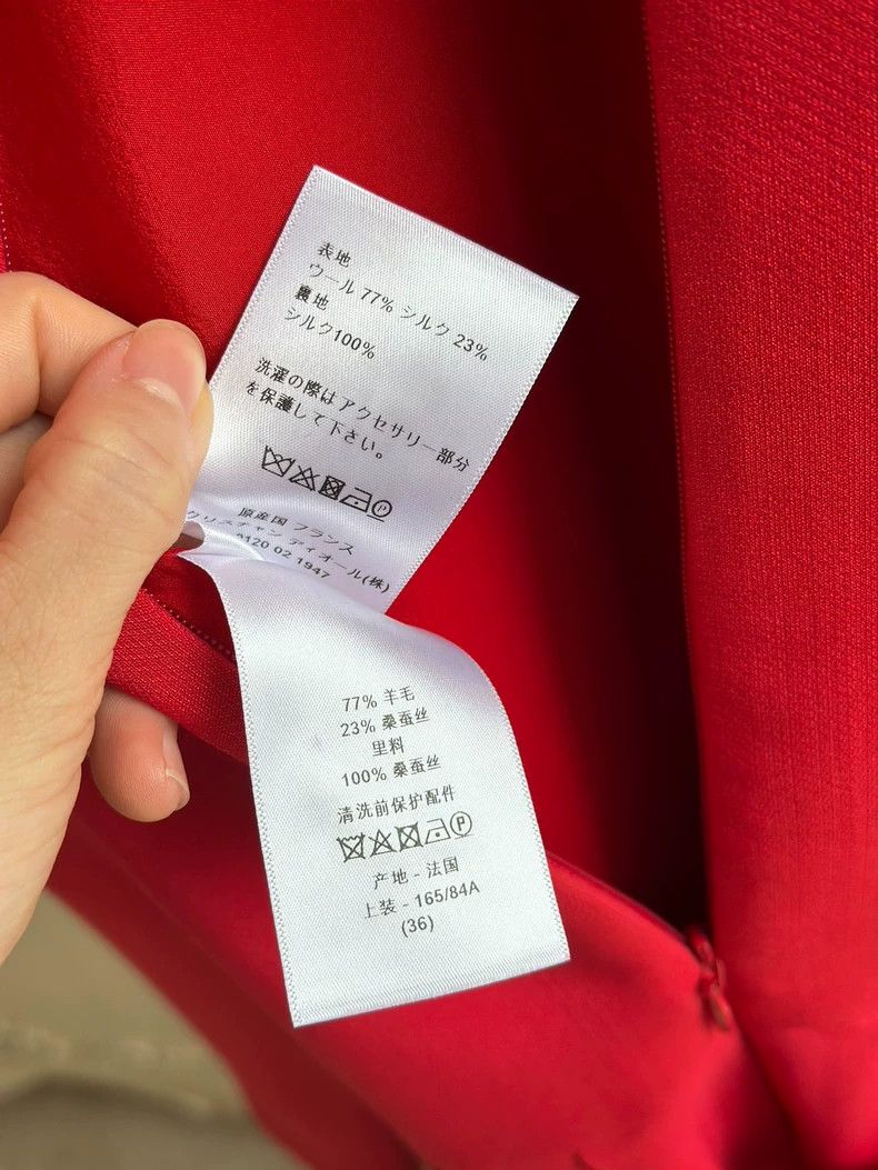 Dior Red Silk Wool Blend Dress by Dior Size US 36 / EU 52 - 8 Thumbnail