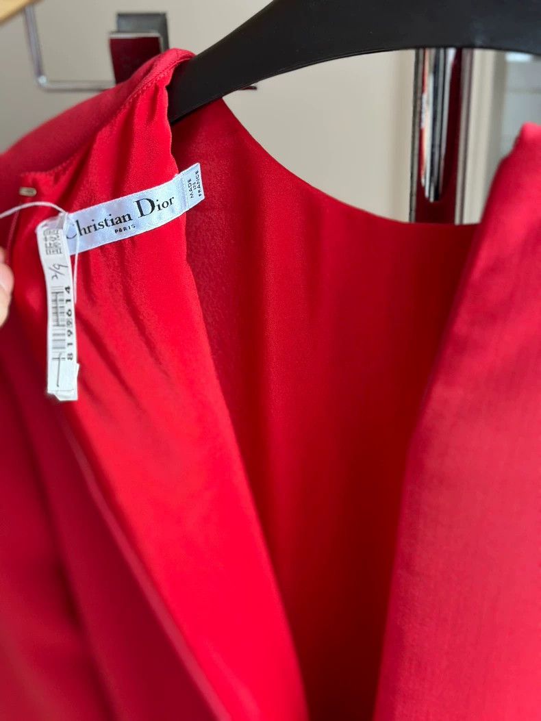 Dior Red Silk Wool Blend Dress by Dior Size US 36 / EU 52 - 5 Thumbnail