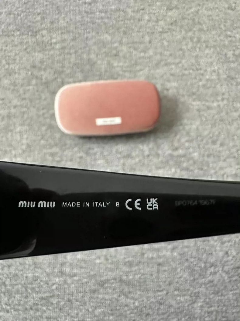 Prada Miu Miu Cat Eye Sunglasses in Black Size ONE SIZE - 3 Thumbnail