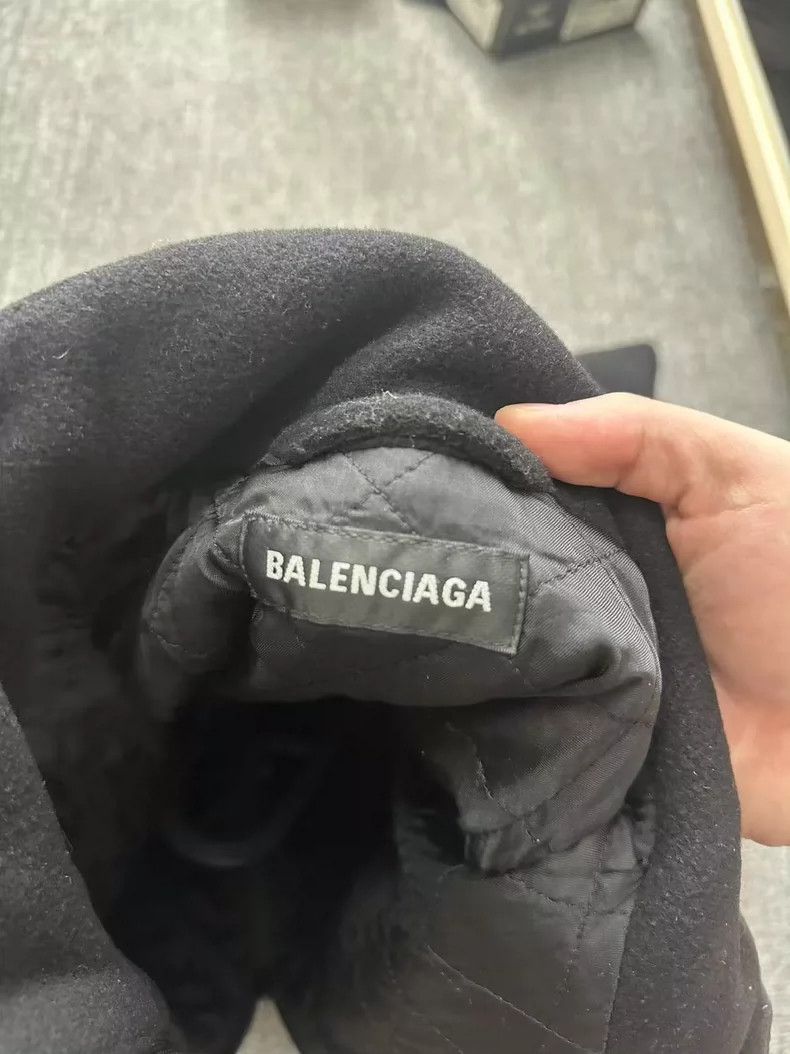 Balenciaga Balenciaga Black Wool Logo Jacket Size 46 Size US L / EU 52-54 / 3 - 3 Thumbnail