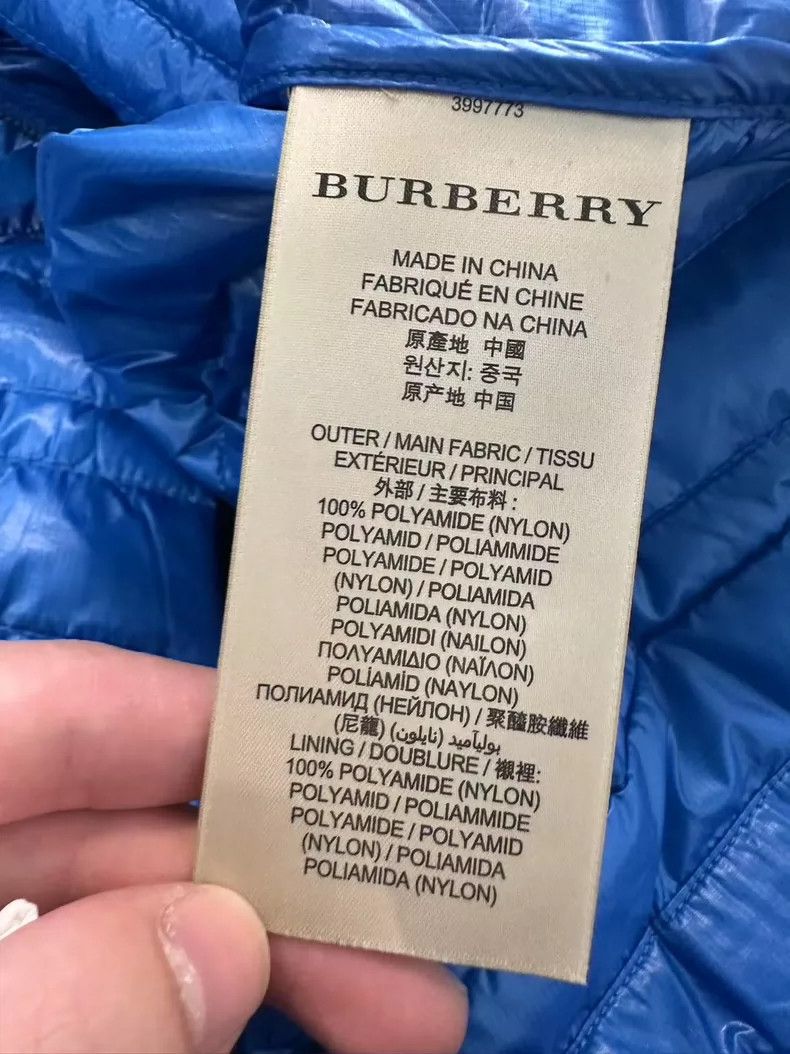 Burberry Burberry Blue Lightweight Down Jacket Size S Size US S / EU 44-46 / 1 - 6 Thumbnail
