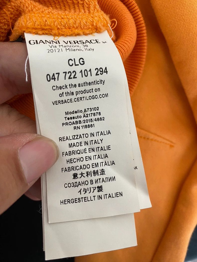 Versace Versace Stylish Orange Hoodie with Logo Size US S / EU 44-46 / 1 - 8 Thumbnail