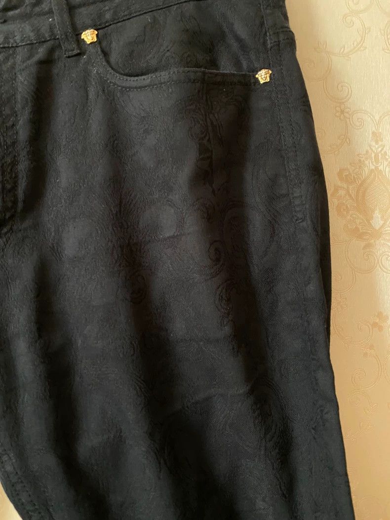 Versace Versace Men's Denim Pants with Embroidery Size US 35 - 3 Thumbnail